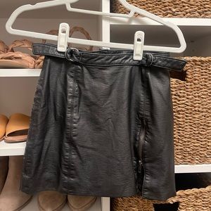 Free people black leather miniskirt